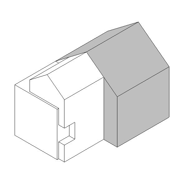 Corner house projected volume